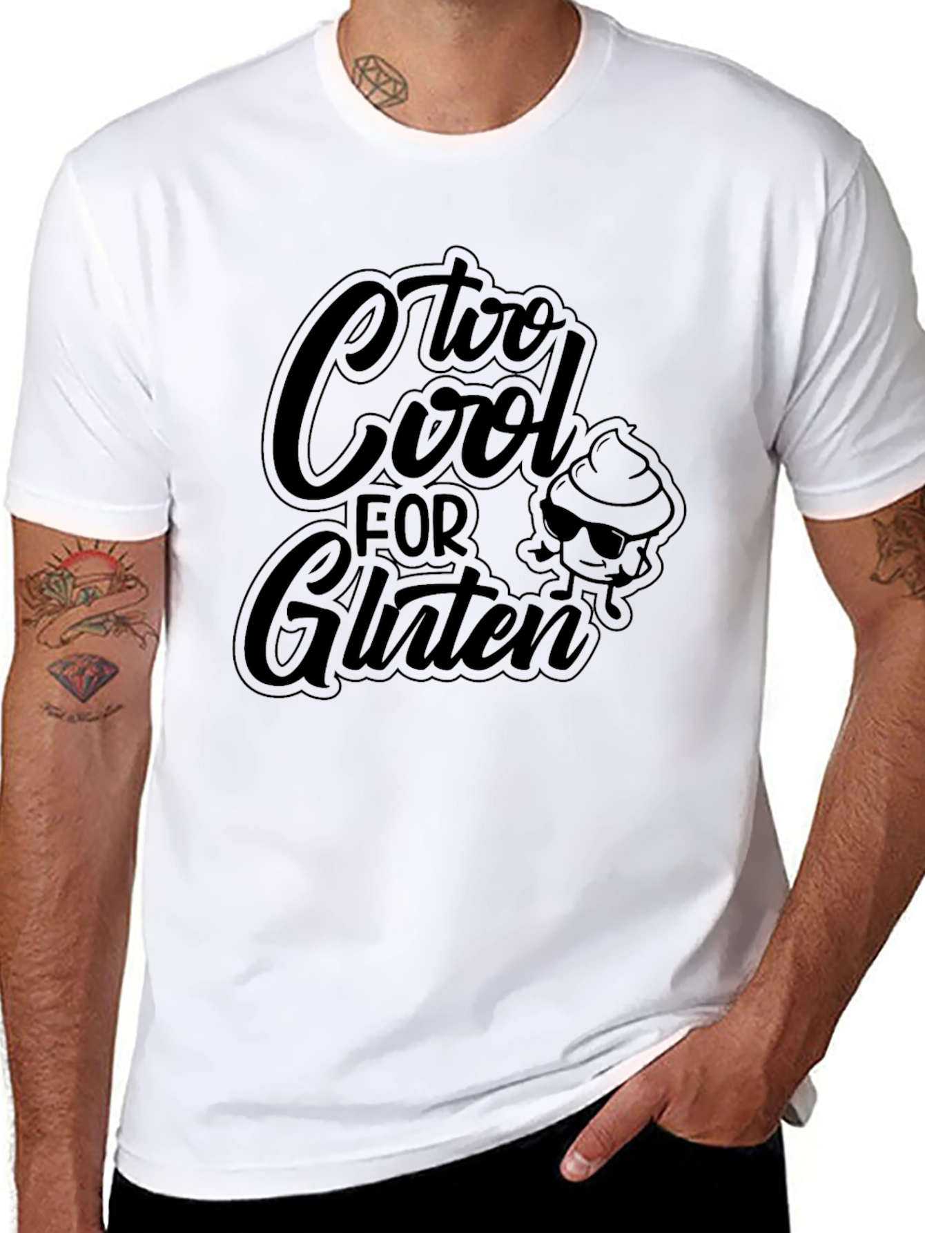 Too Cool for Gluten Black Graphic Tee