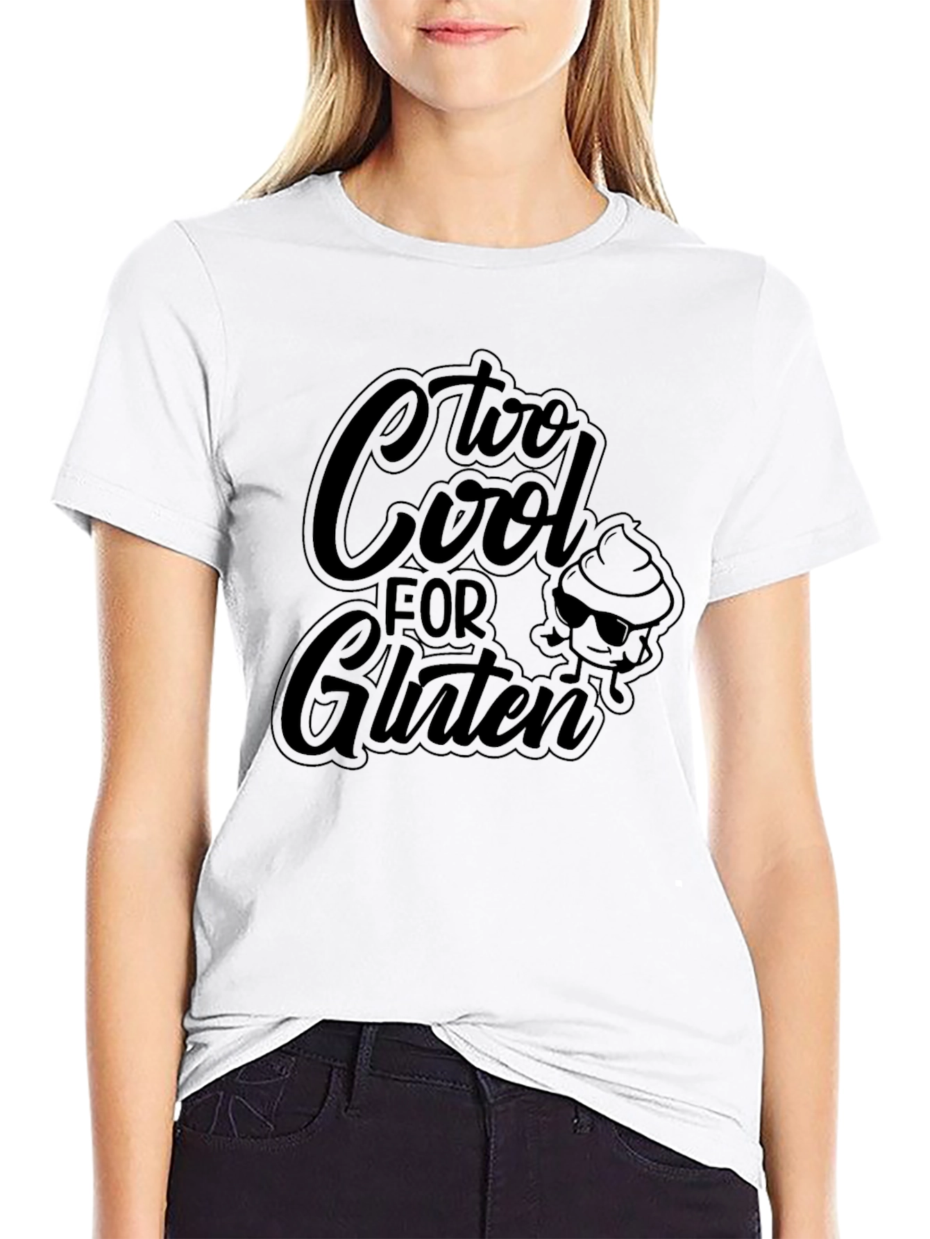 Too Cool for Gluten Black Graphic Tee