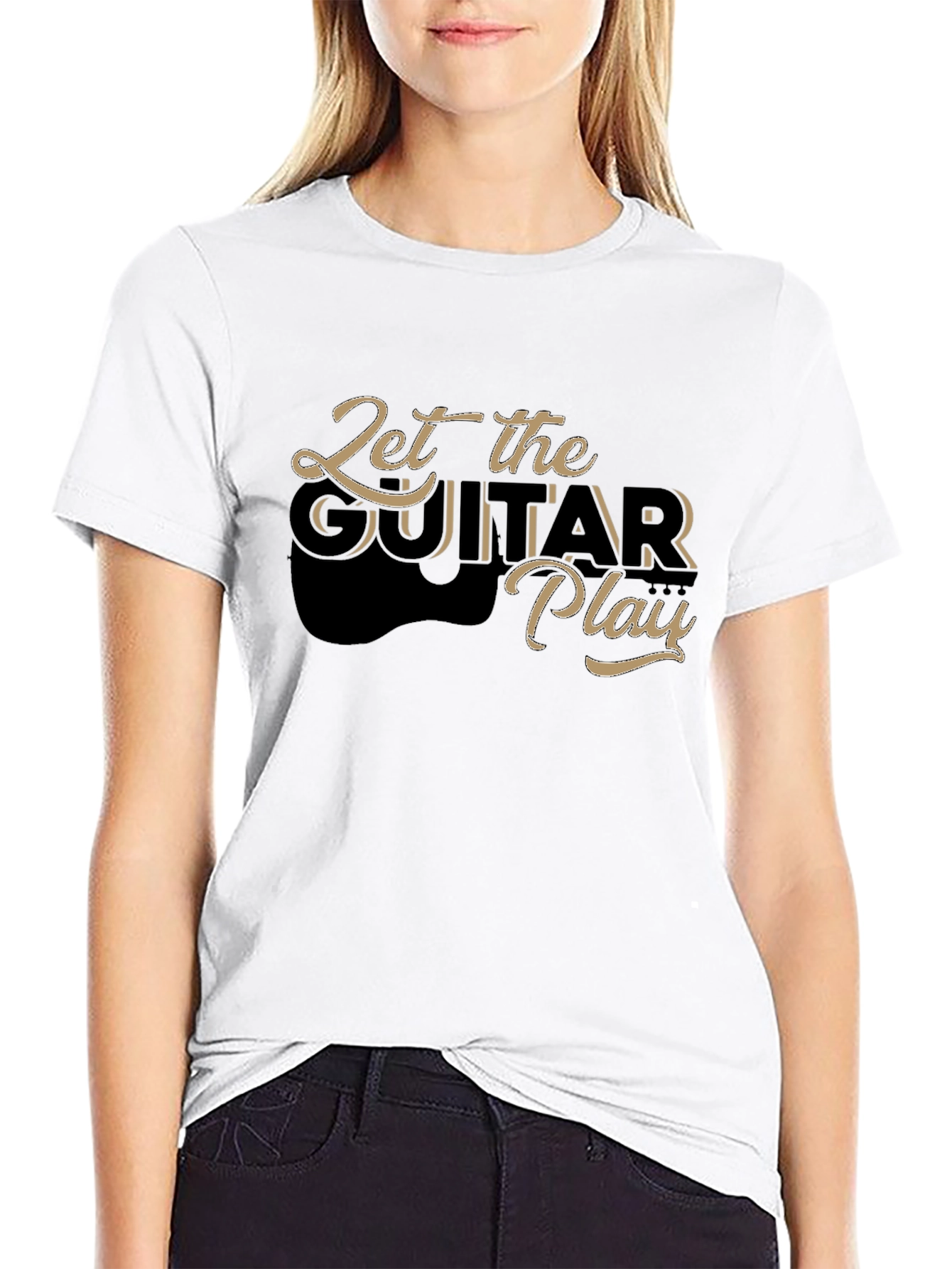 Let the Guitar Play Black T-Shirt