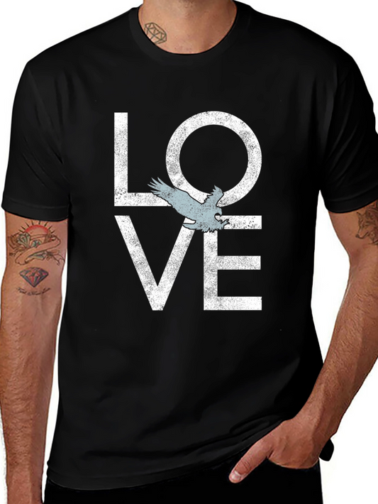 Love Bird Graphic Tee - Soft Black Cotton Shirt
