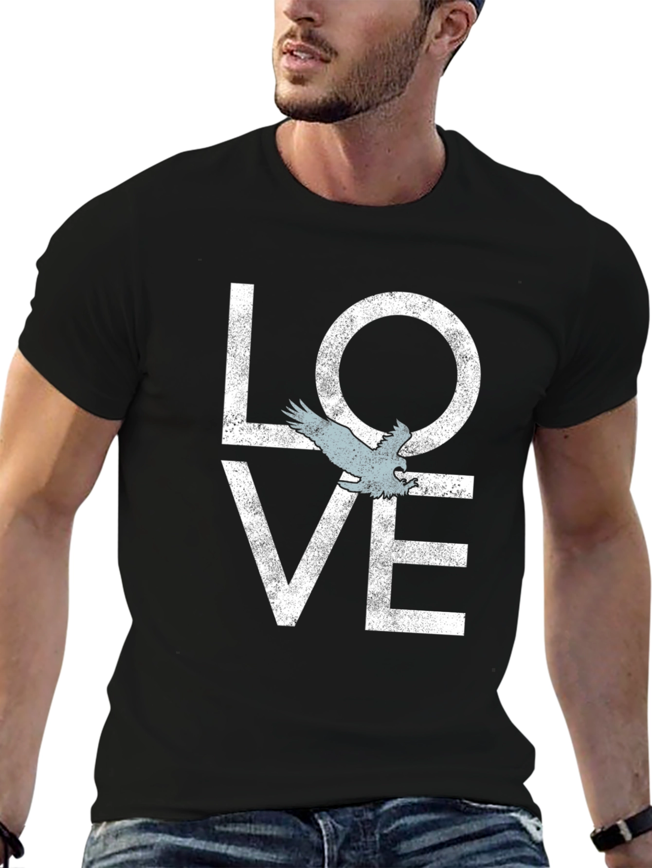 Love Bird Graphic Tee - Soft Black Cotton Shirt