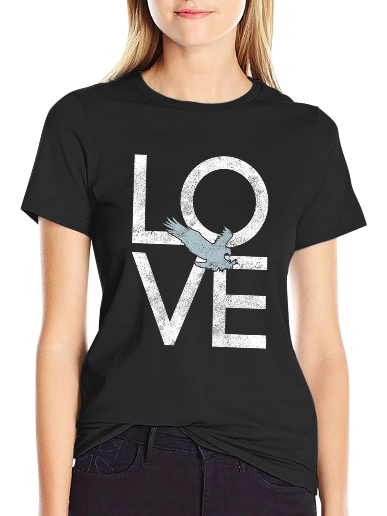 Love Bird Graphic Tee - Soft Black Cotton Shirt