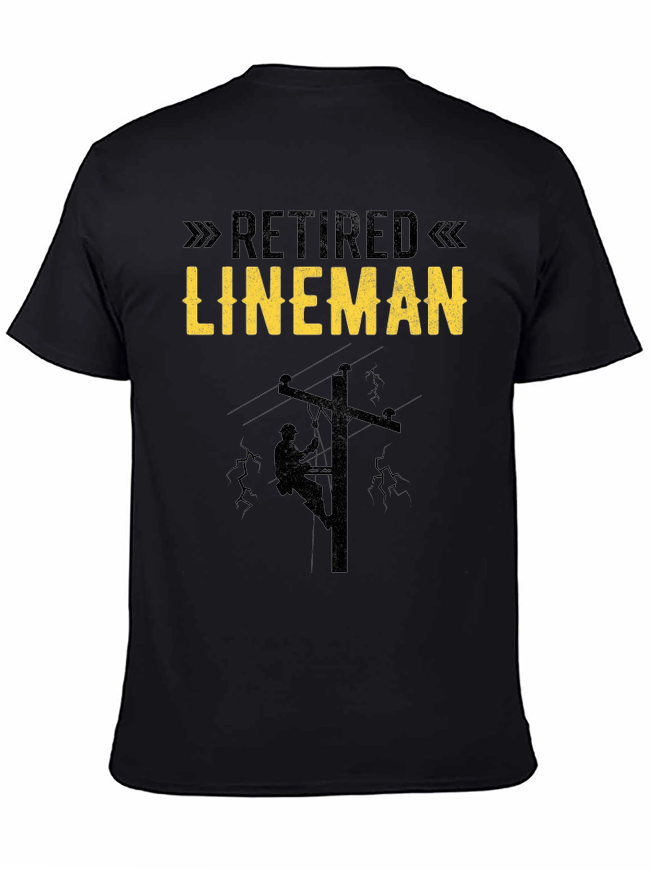 Retired Lineman Black T-Shirt