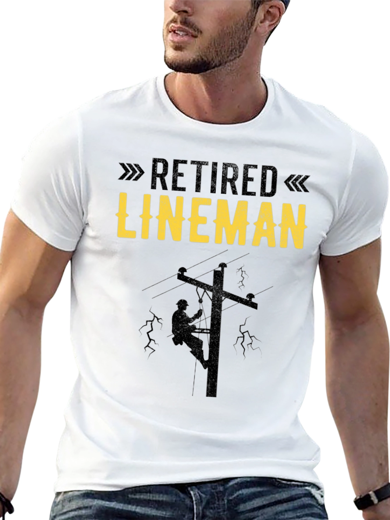 Retired Lineman Black T-Shirt