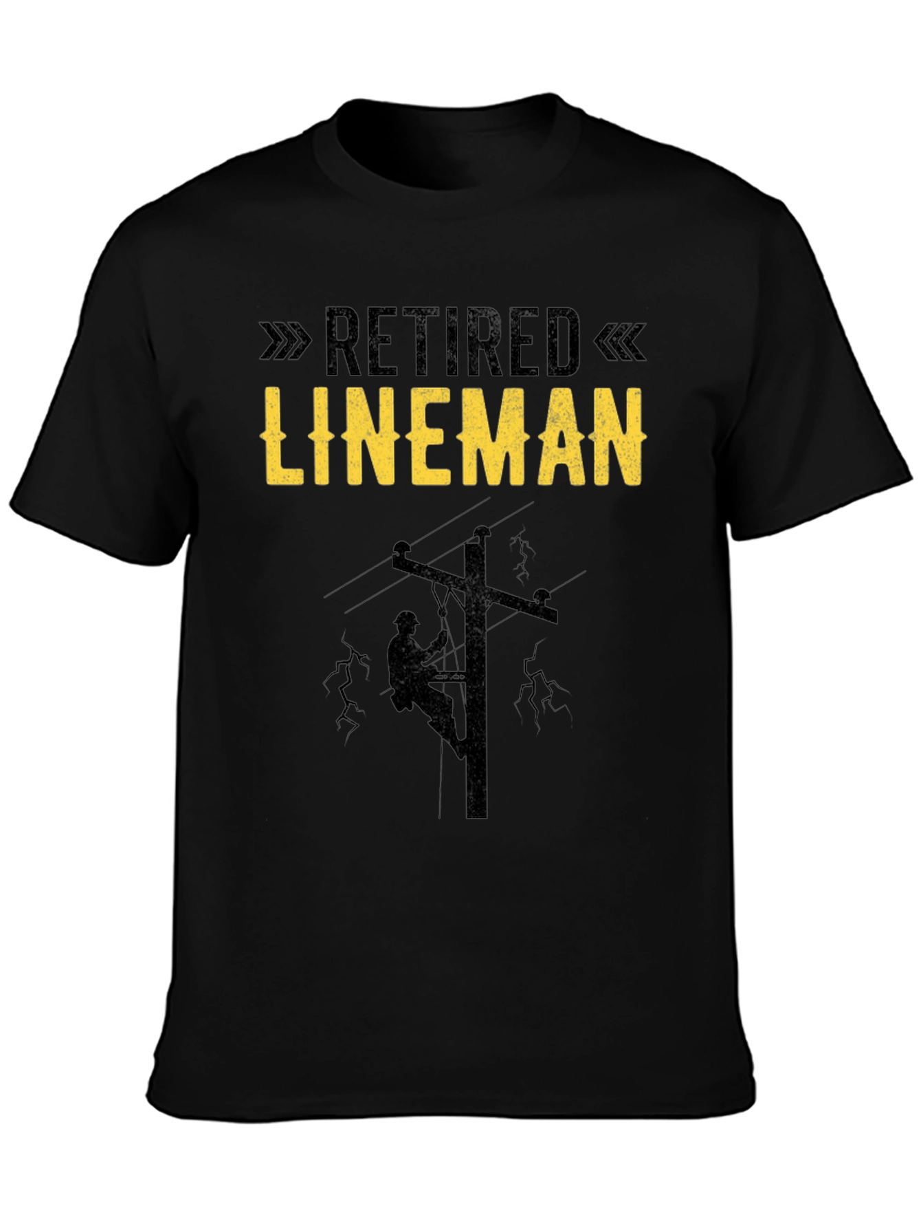 Retired Lineman Black T-Shirt