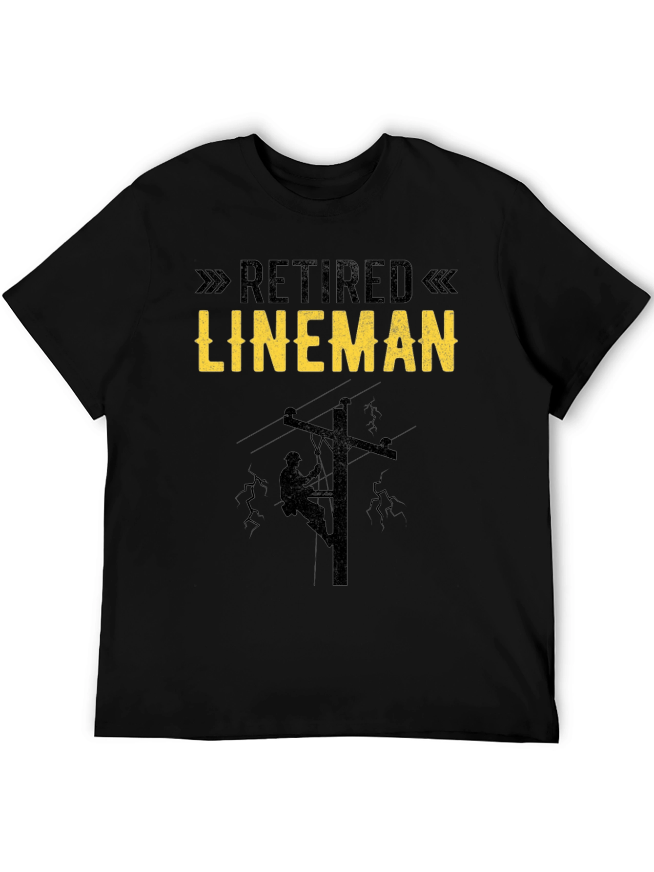 Retired Lineman Black T-Shirt