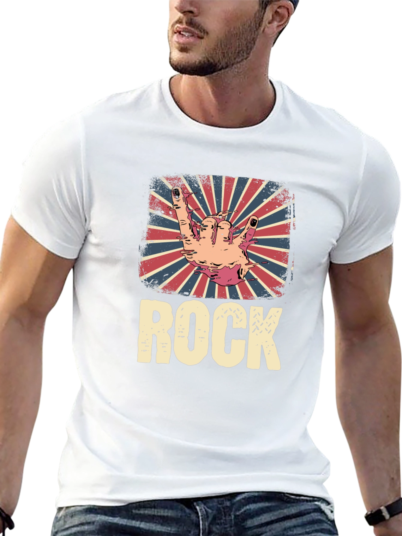 Retro Rock Hand Sign T-Shirt