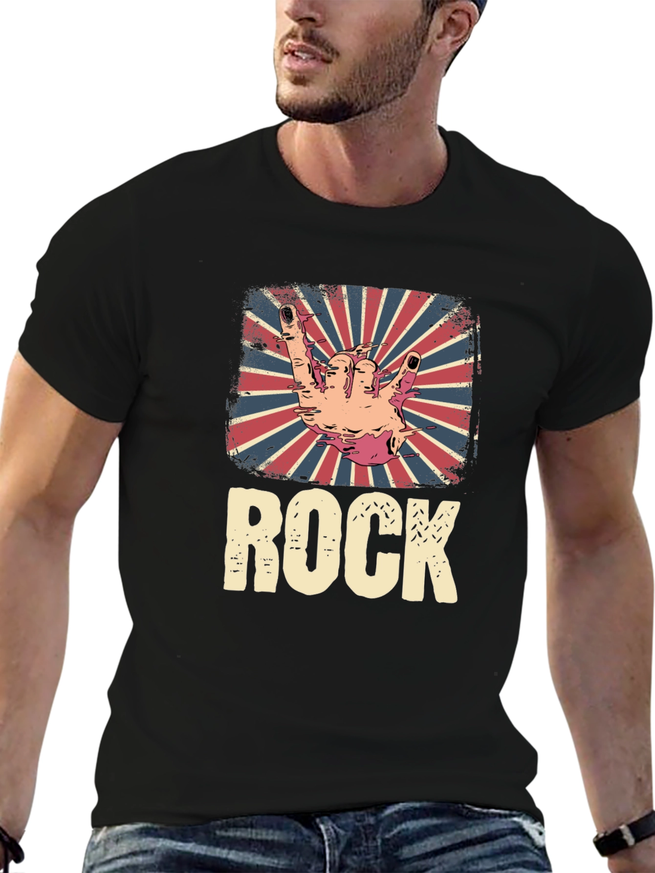 Retro Rock Hand Sign T-Shirt