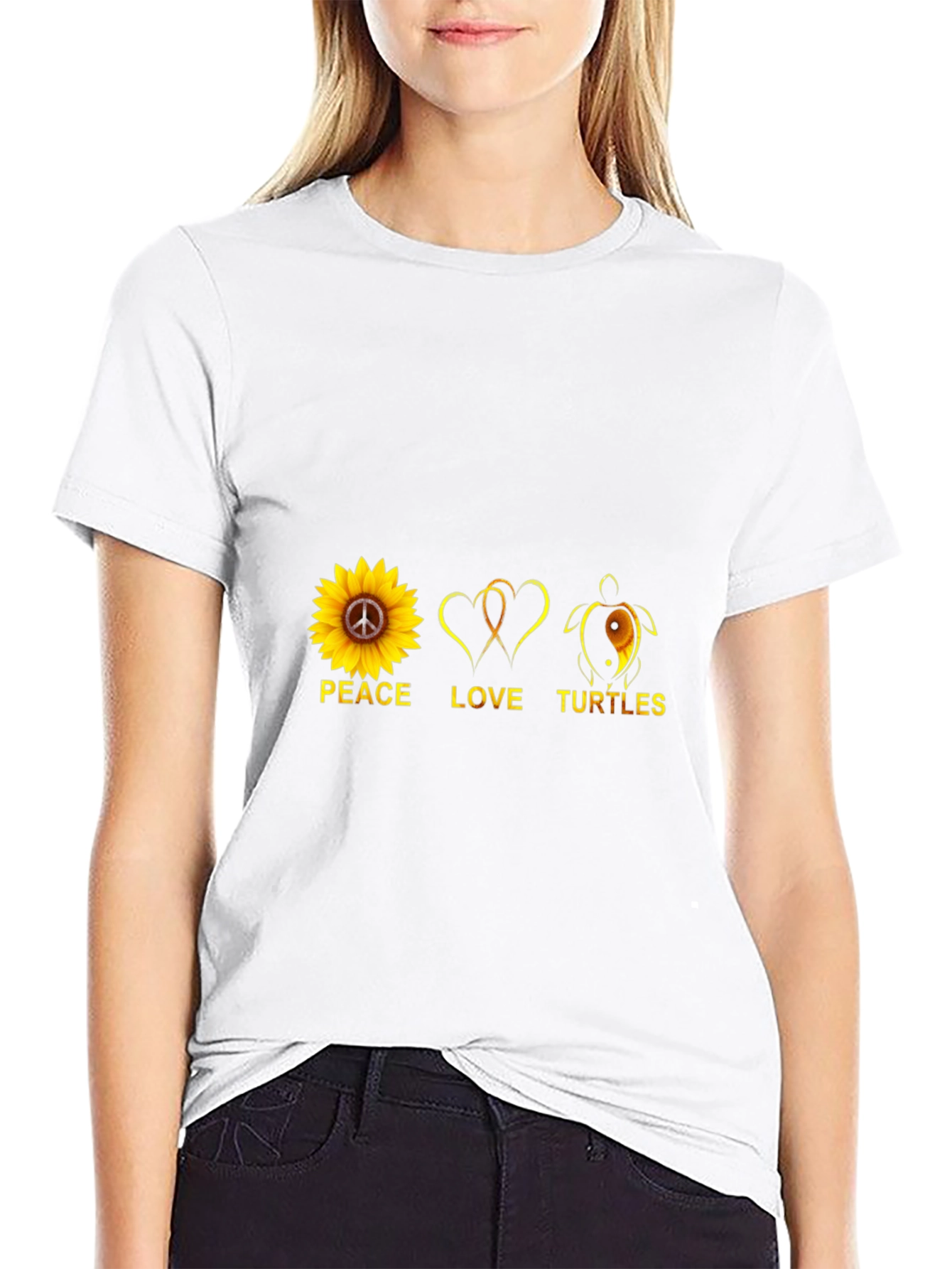Peace Love Turtles T-Shirt Black