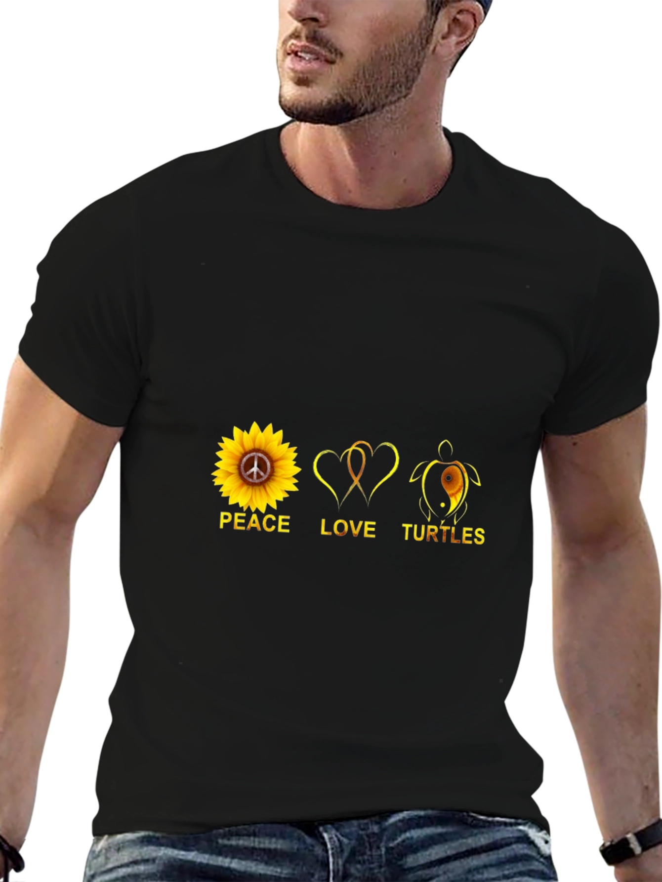 Peace Love Turtles T-Shirt Black