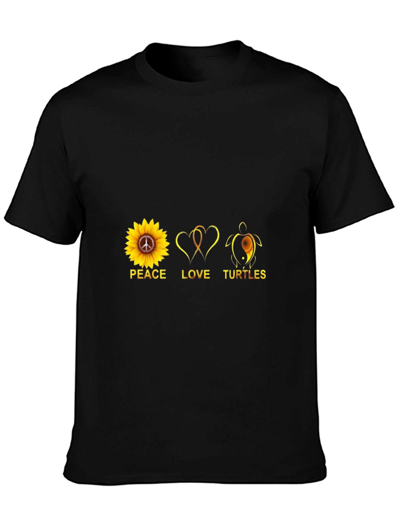 Peace Love Turtles T-Shirt Black