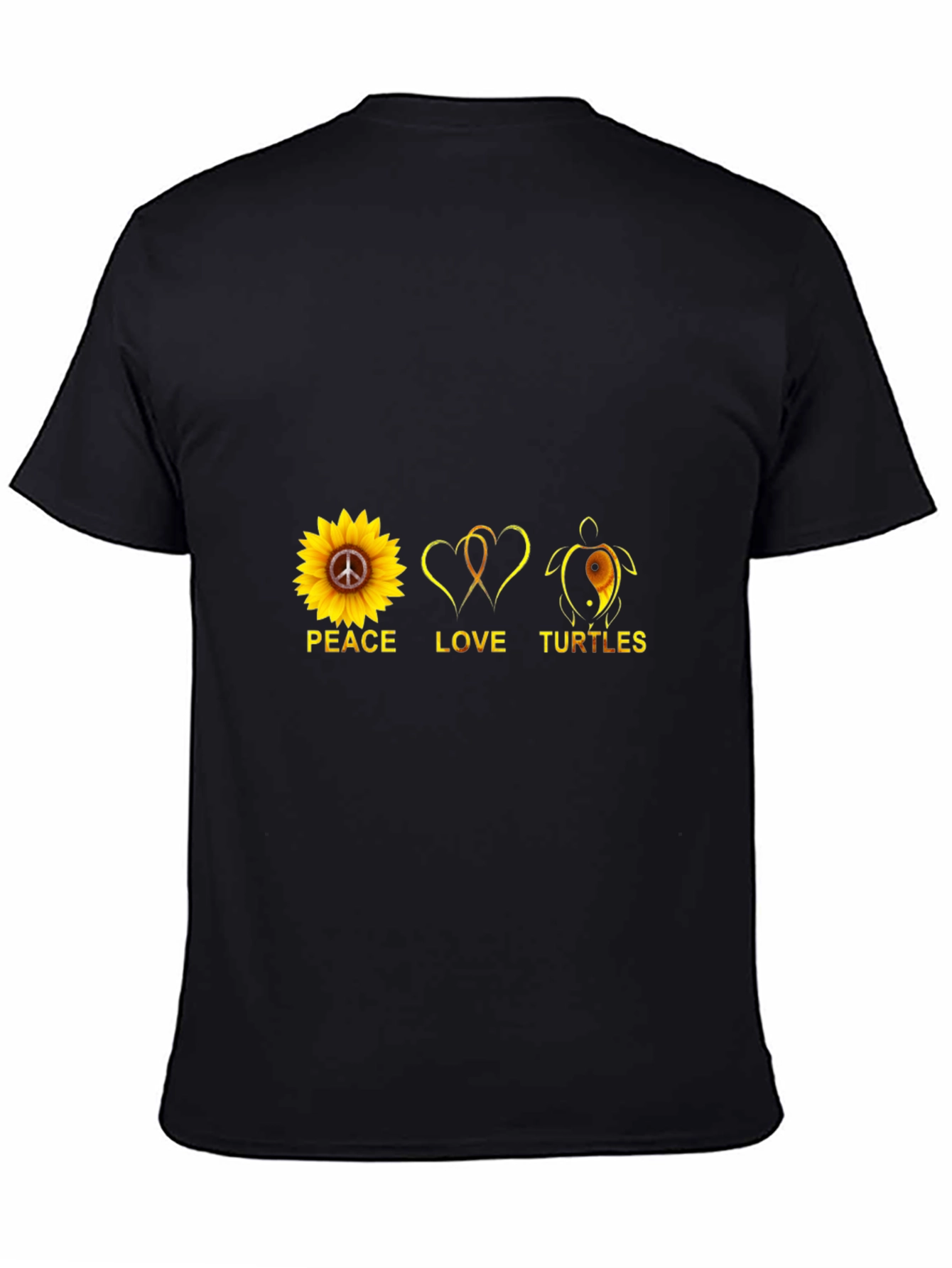 Peace Love Turtles T-Shirt Black