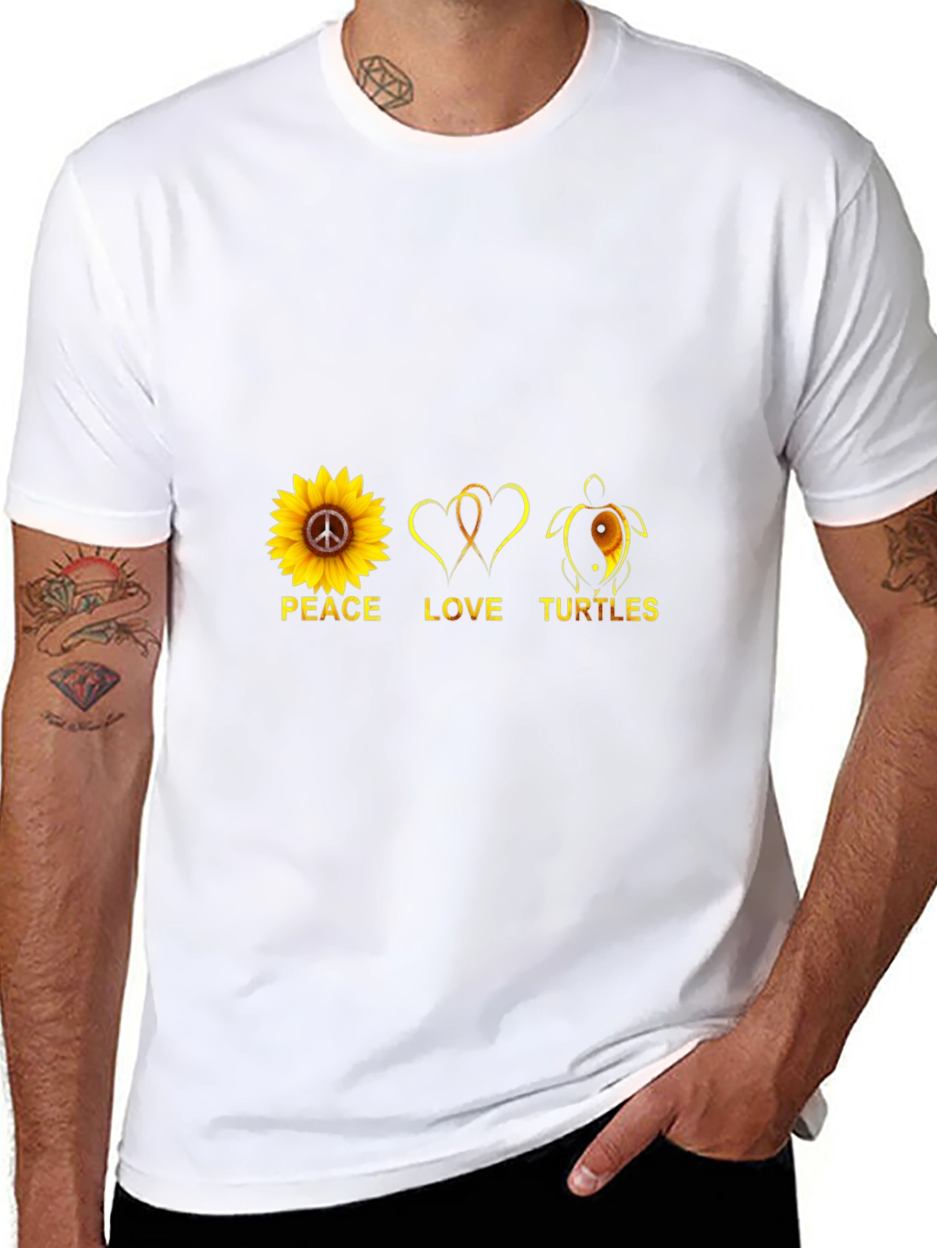Peace Love Turtles T-Shirt Black