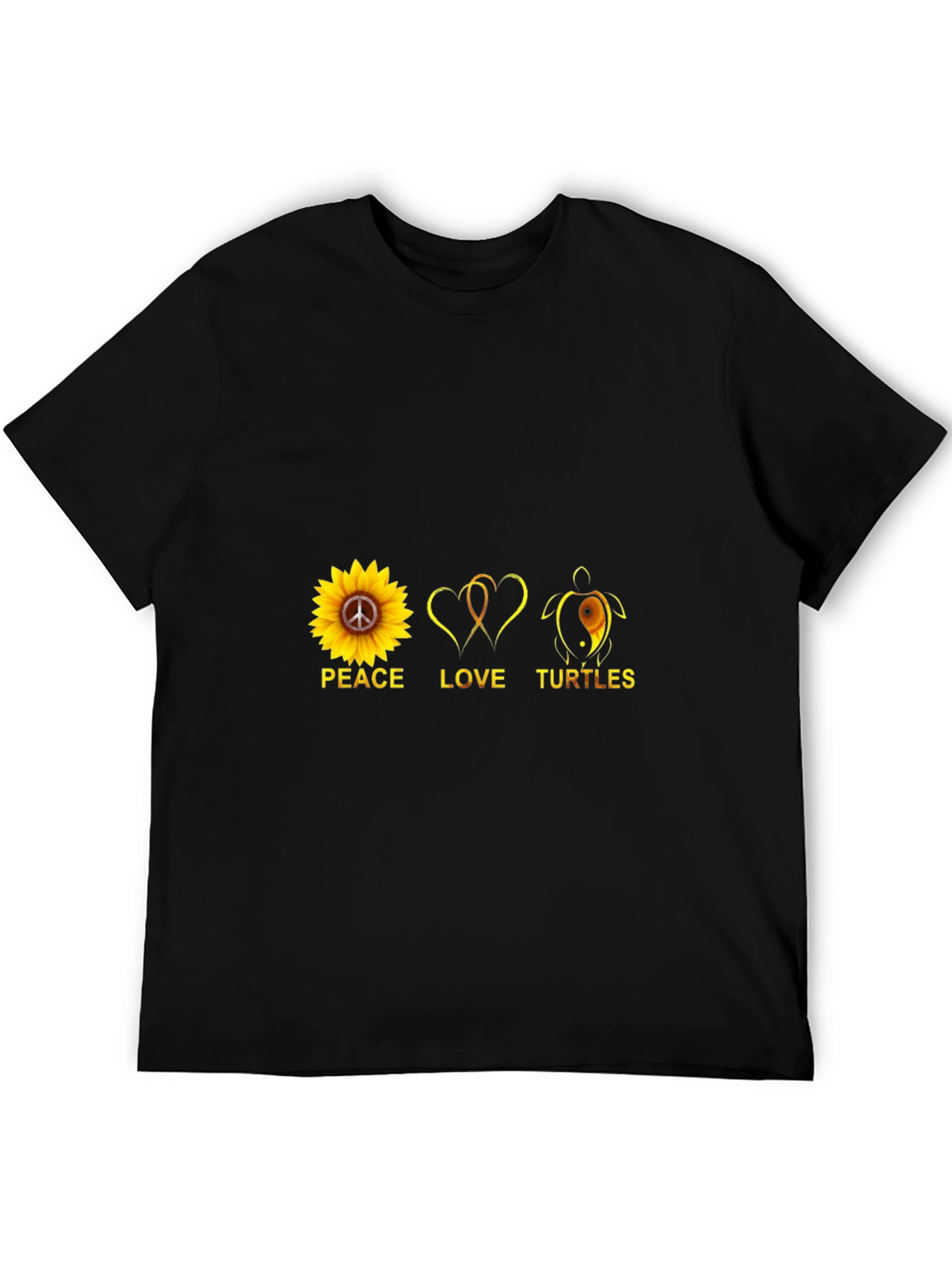 Peace Love Turtles T-Shirt Black