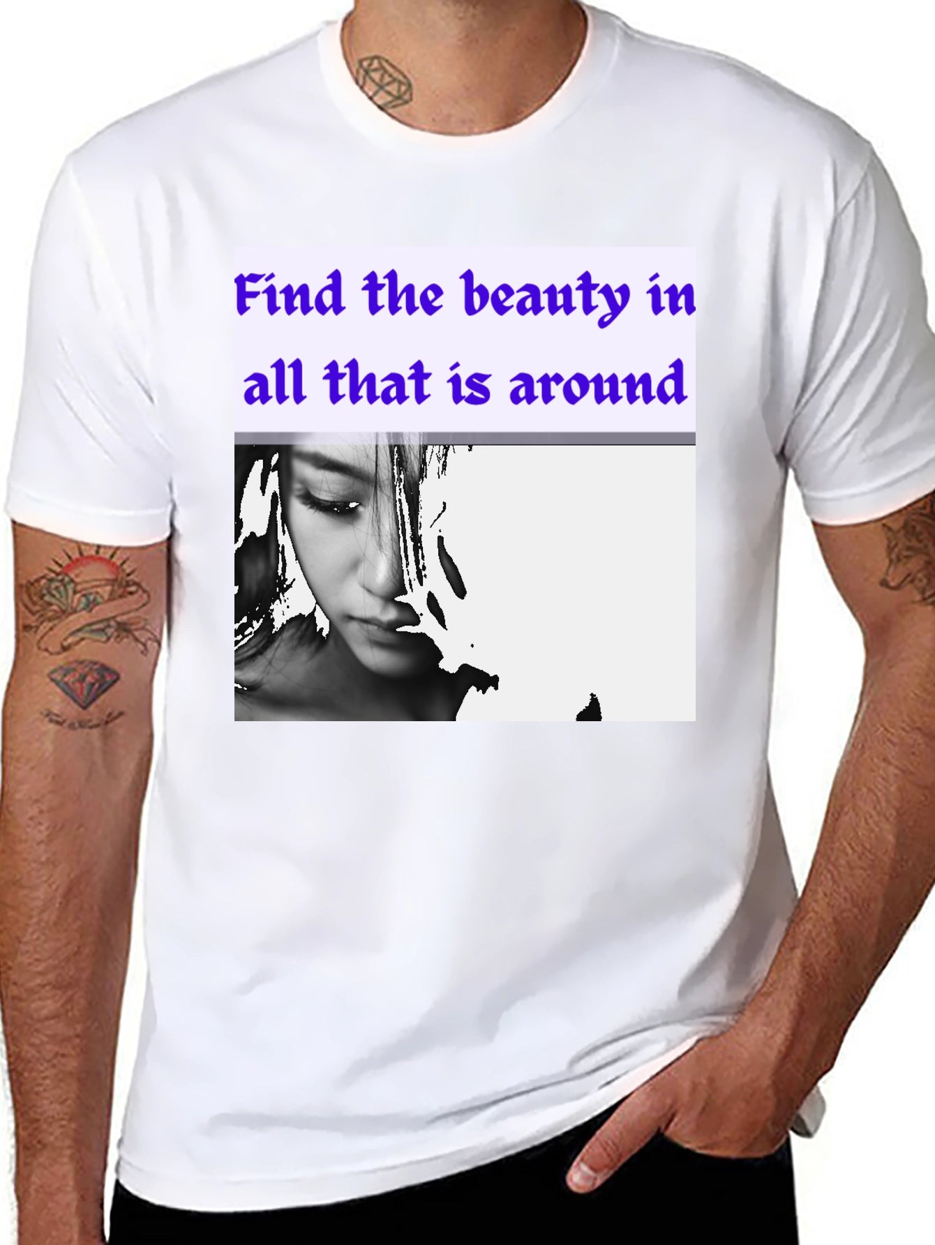 Beauty Around Graphic Tee - Stylish Black Cotton T-Shirt