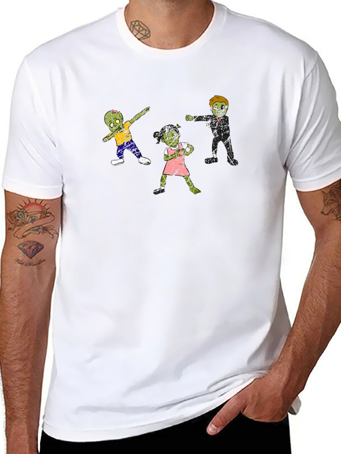 Zombie Family T-Shirt - Cool Black Tee