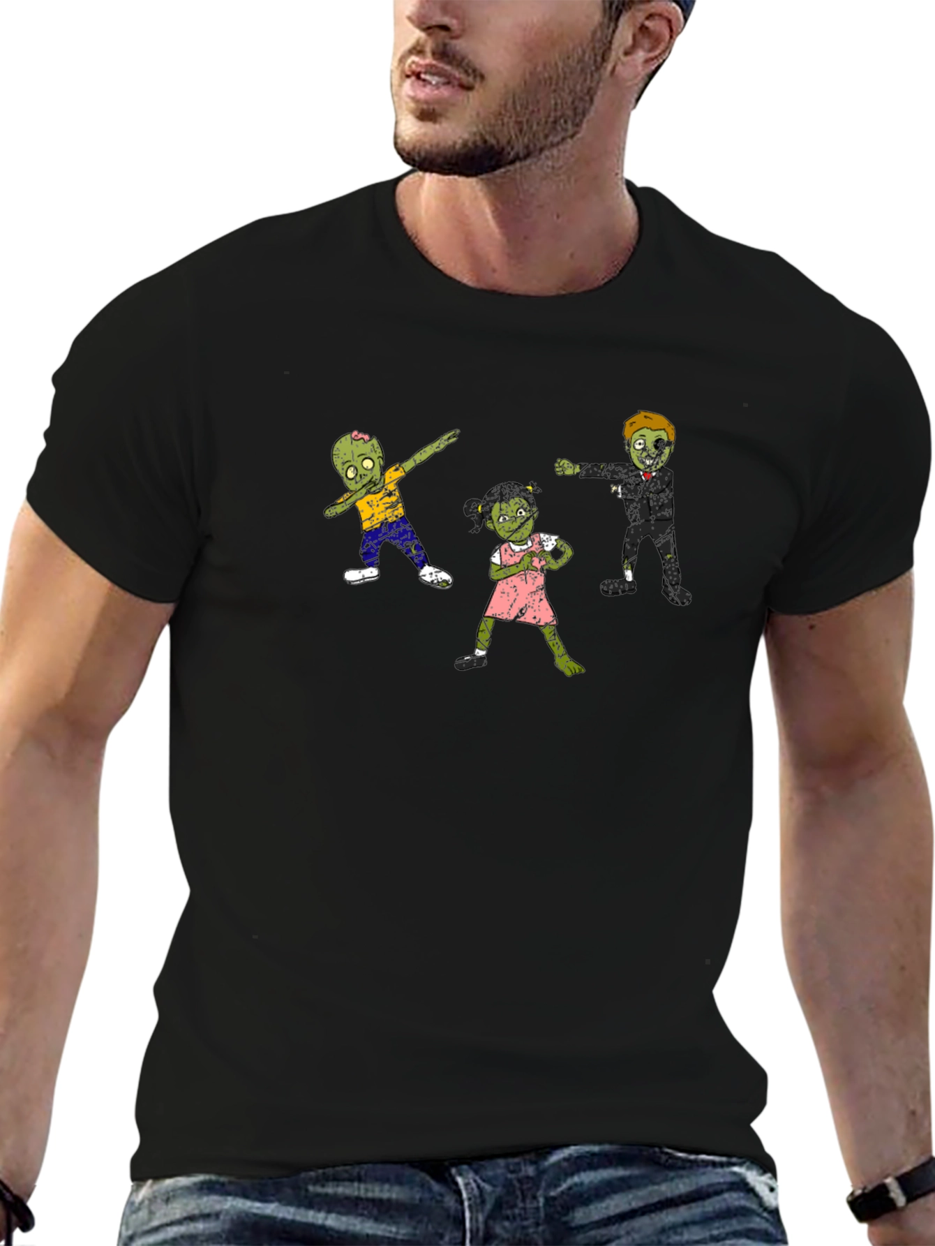 Zombie Family T-Shirt - Cool Black Tee