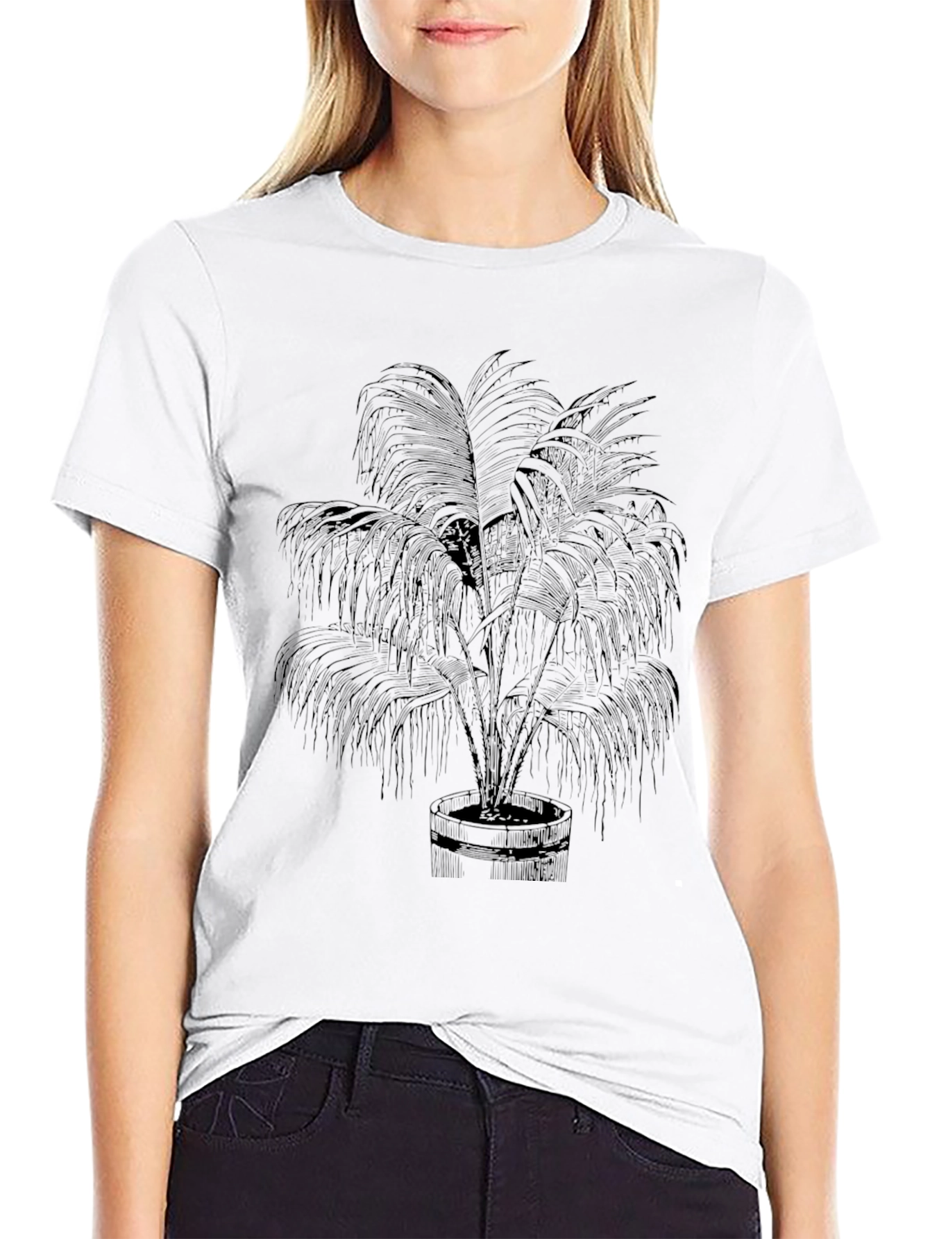 Mens Black Palm Tree Graphic Tee