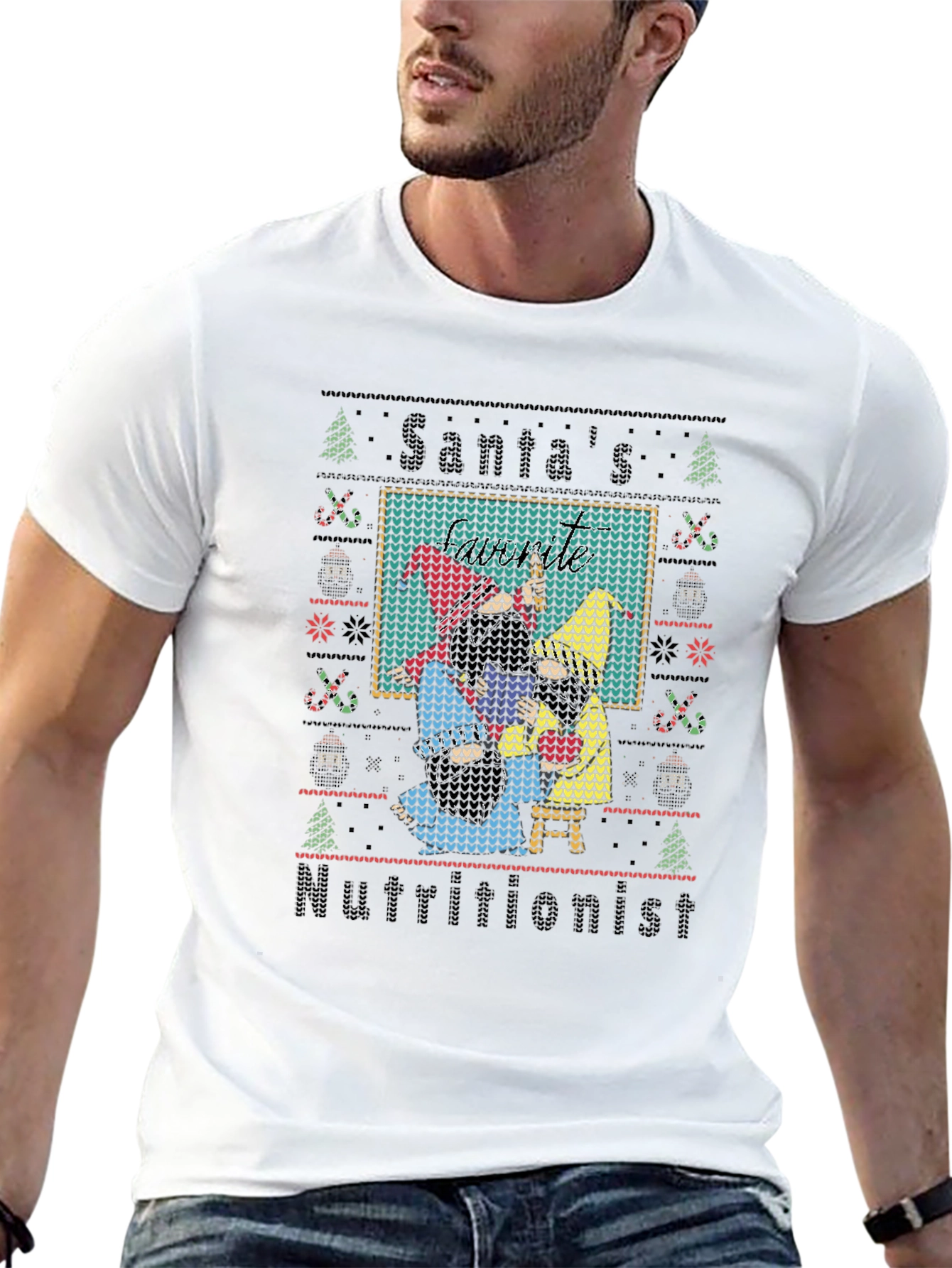Santas Nutritionist Ugly Christmas Sweater T-Shirt