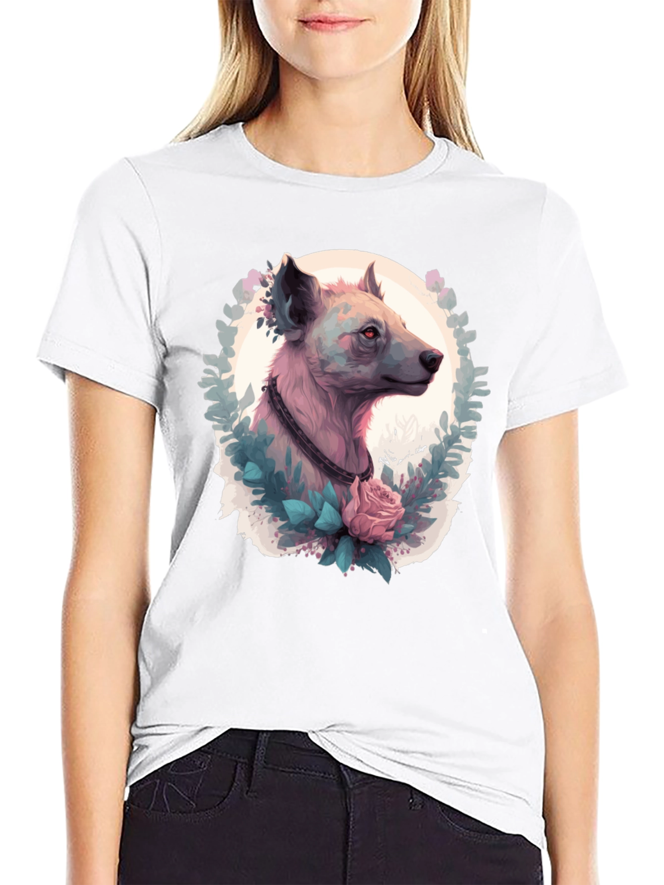 Hyena Portrait T-Shirt - Unique Animal Graphic Tee