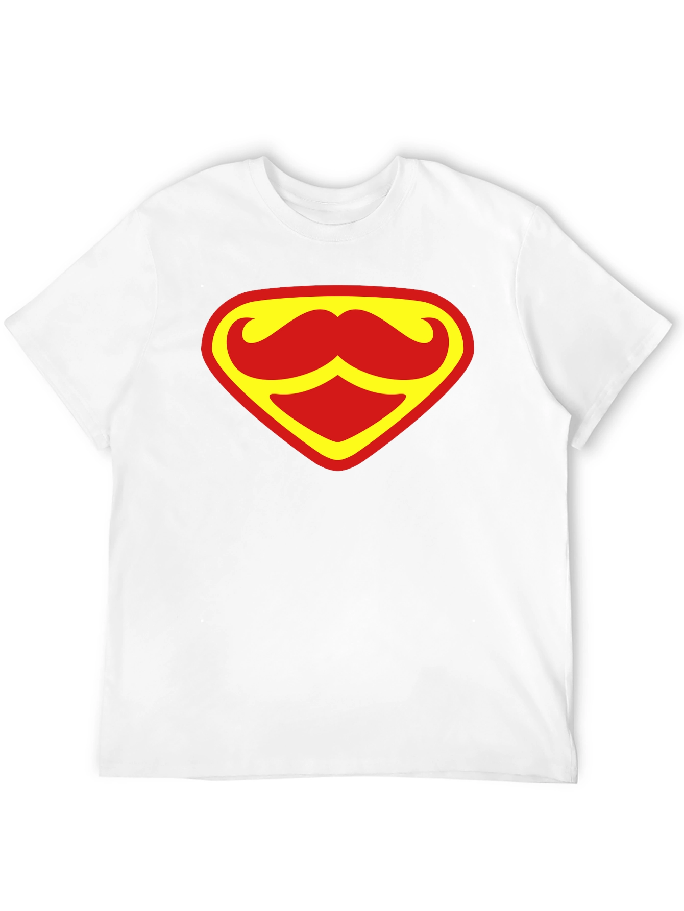 Funny Mustache Superman Logo Graphic T-Shirt