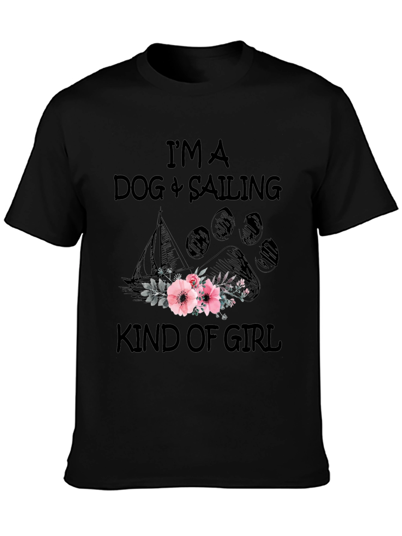 Dog and Sailing Kind of Girl Graphic Tee