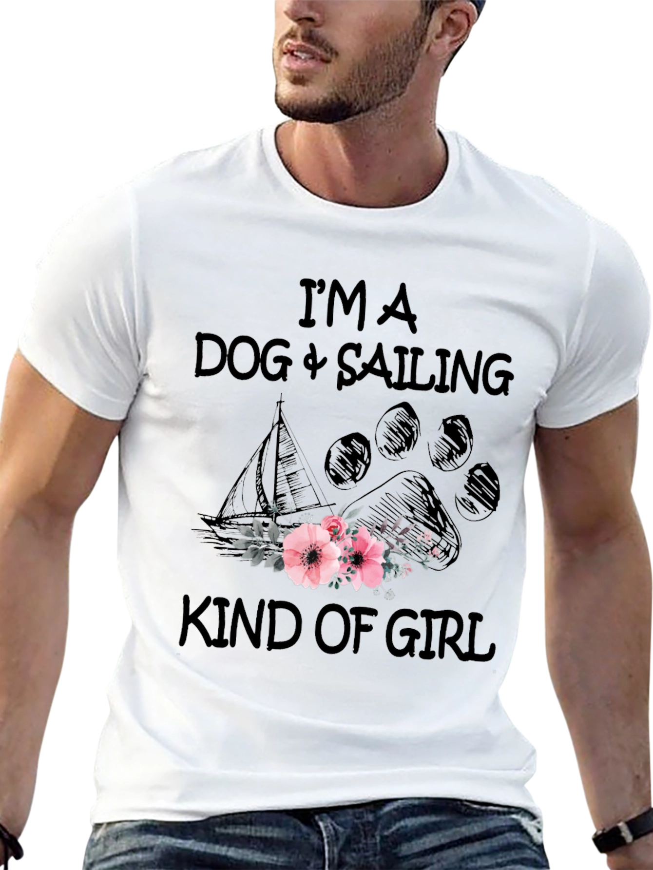 Dog and Sailing Kind of Girl Graphic Tee