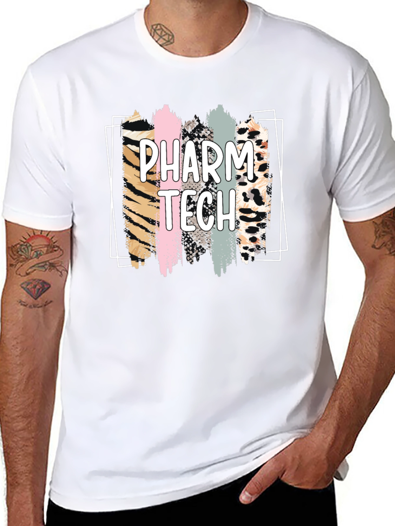 Pharm Tech Animal Print Brush Stroke T-Shirt