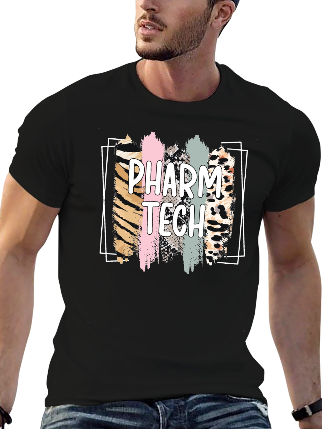 Pharm Tech Animal Print Brush Stroke T-Shirt