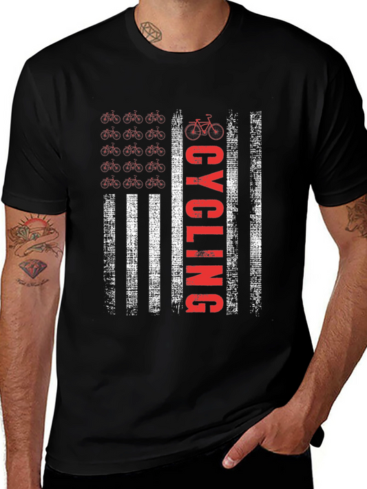 Cycling American Flag T-Shirt
