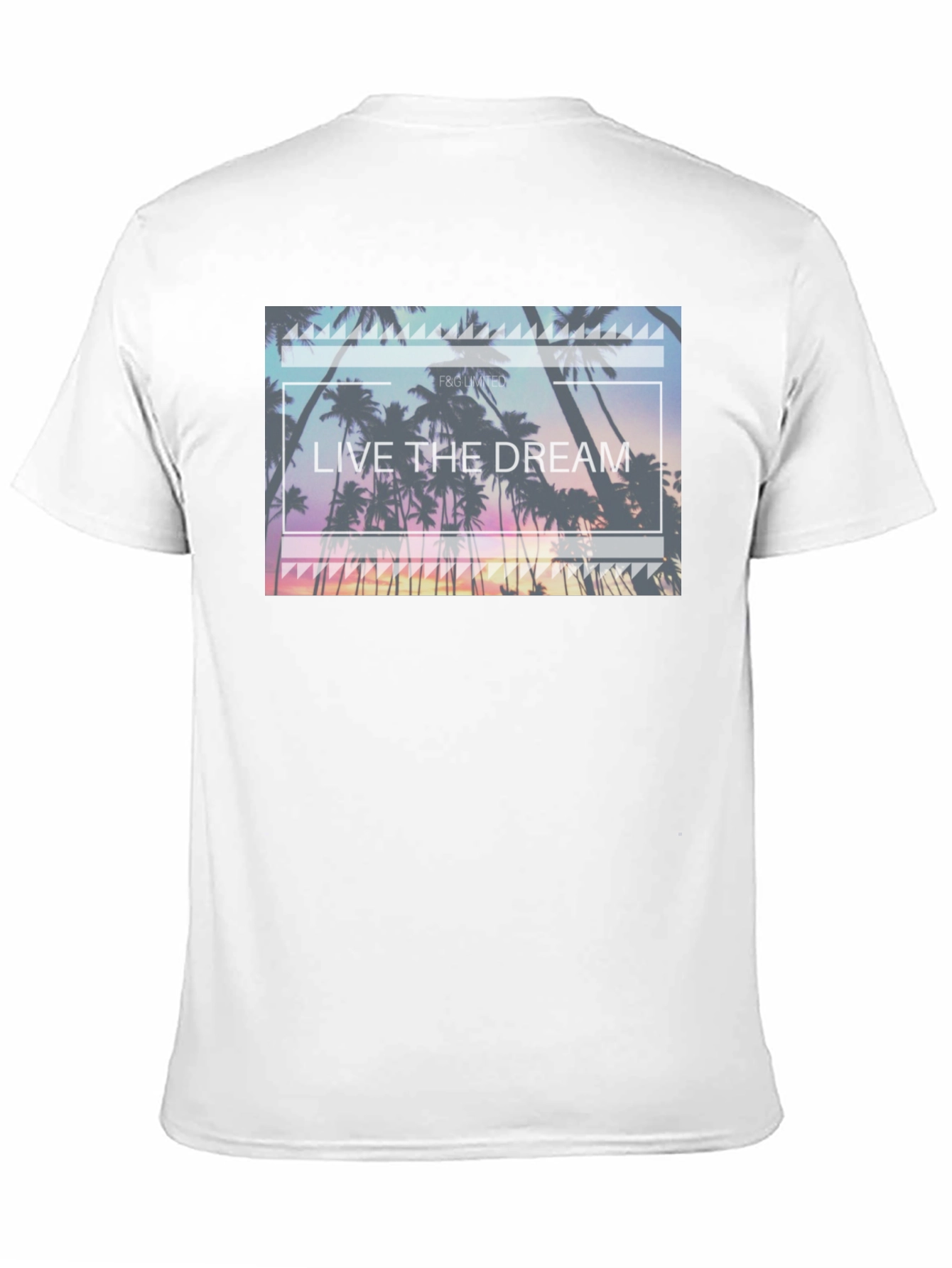 Live the Dream Graphic Tee - Tropical Palm Design