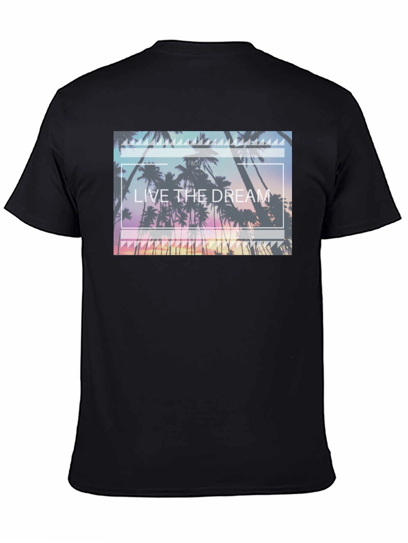 Live the Dream Graphic Tee - Tropical Palm Design
