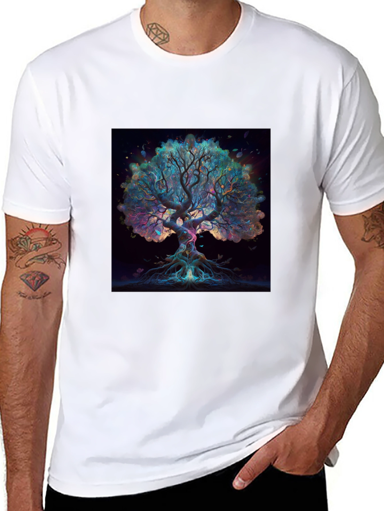 Mystical Tree Graphic Tee - Artistic Design