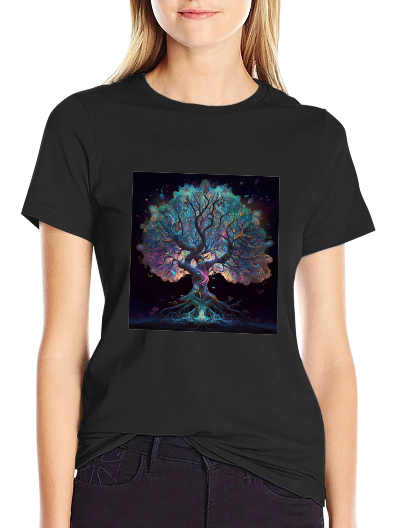 Mystical Tree Graphic Tee - Artistic Design