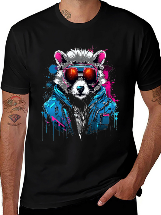 Raccoon Retro Wave Graphic T-Shirt