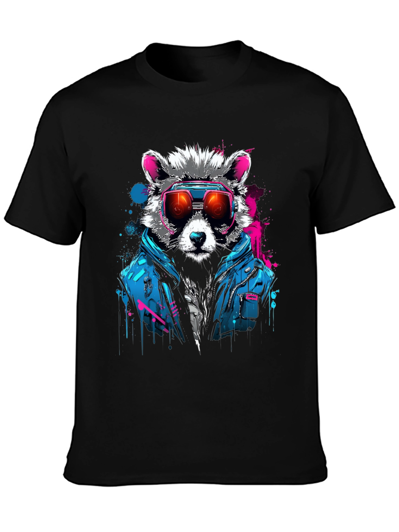 Raccoon Retro Wave Graphic T-Shirt