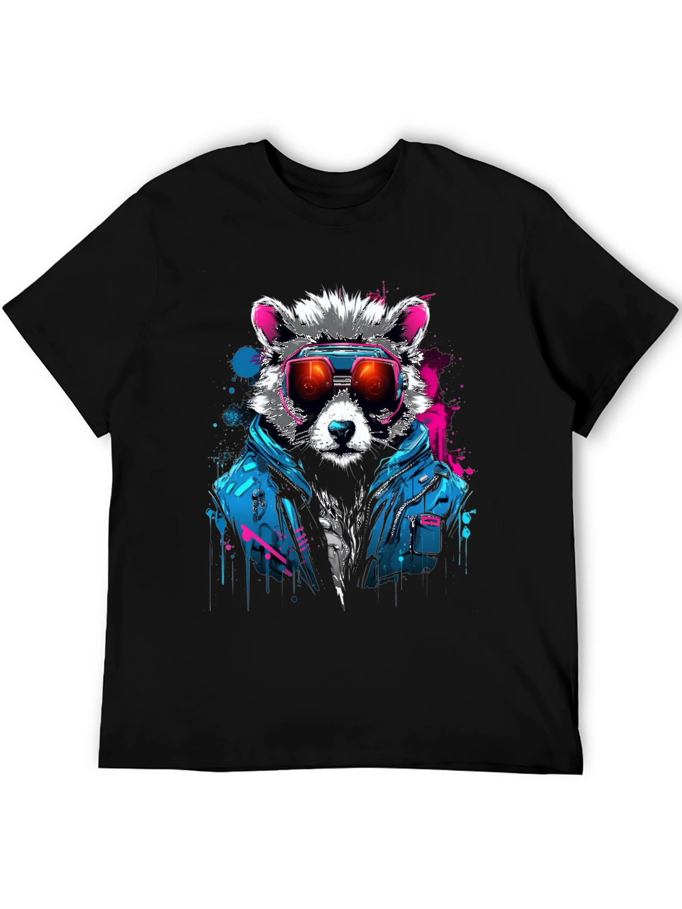 Raccoon Retro Wave Graphic T-Shirt