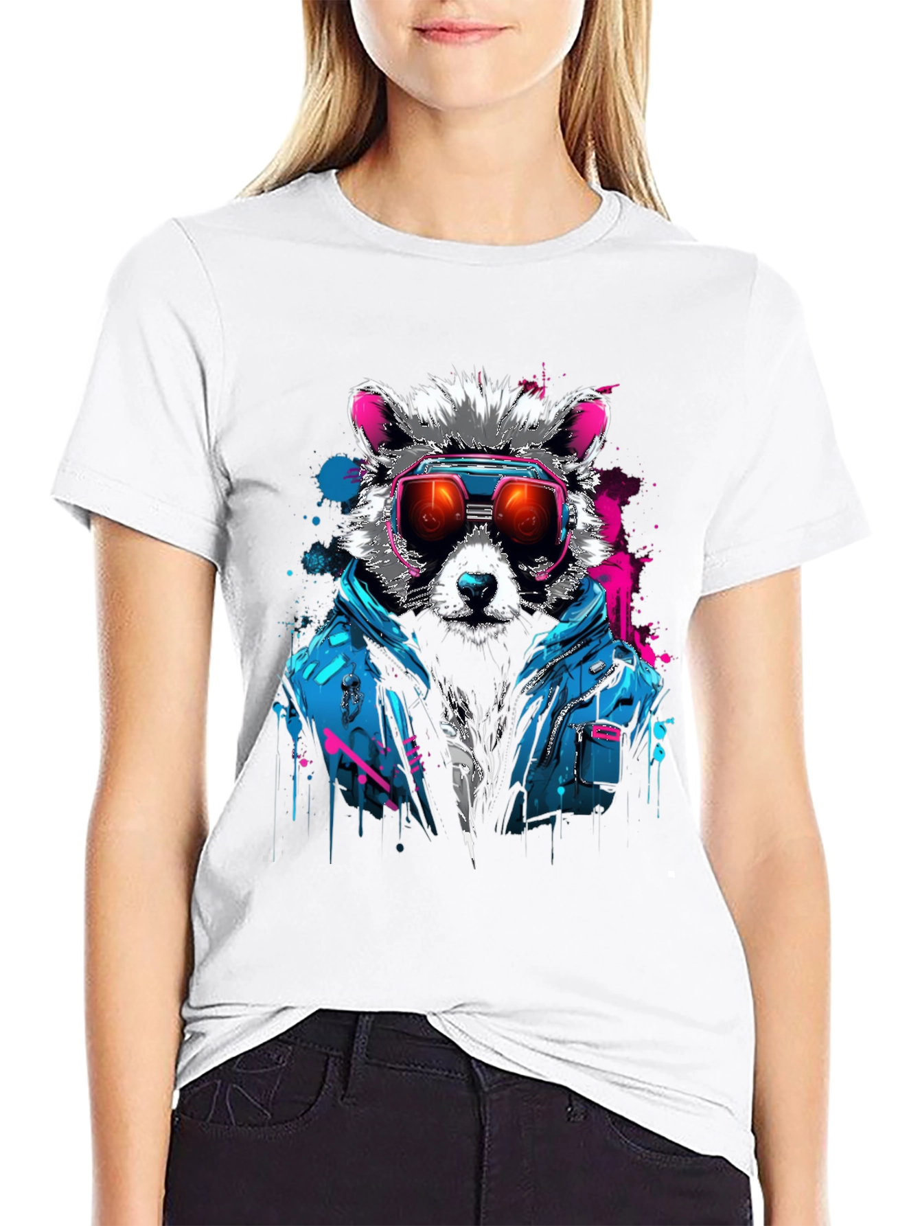 Raccoon Retro Wave Graphic T-Shirt