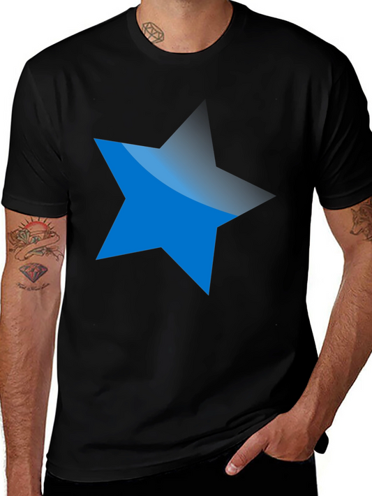 Blue Star Graphic Black T-Shirt