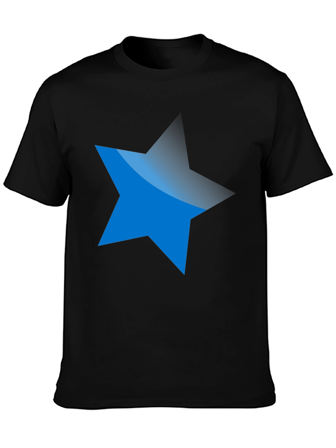 Blue Star Graphic Black T-Shirt