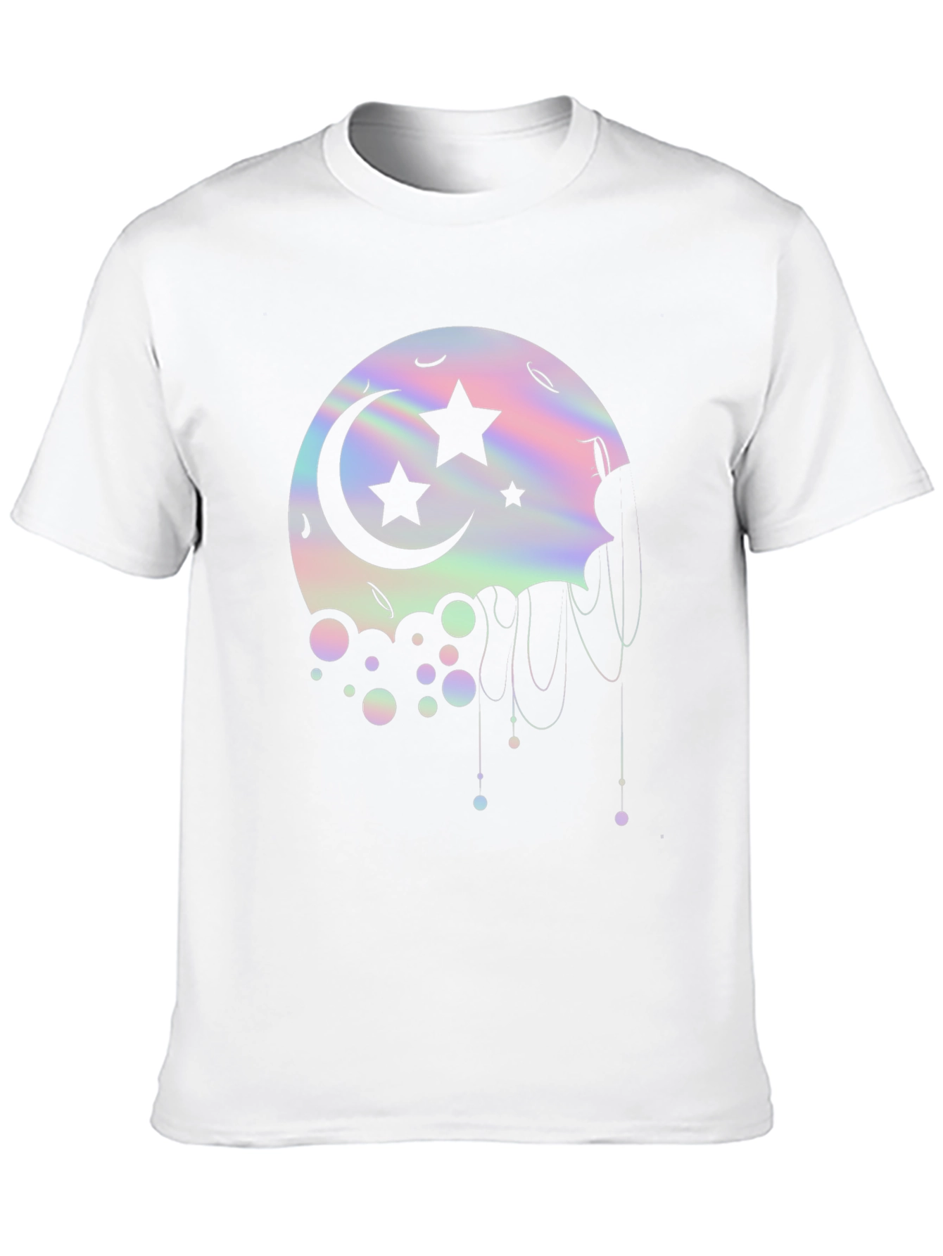 Dreamy Moon Stars Graphic Tee - Black Cotton T-Shirt
