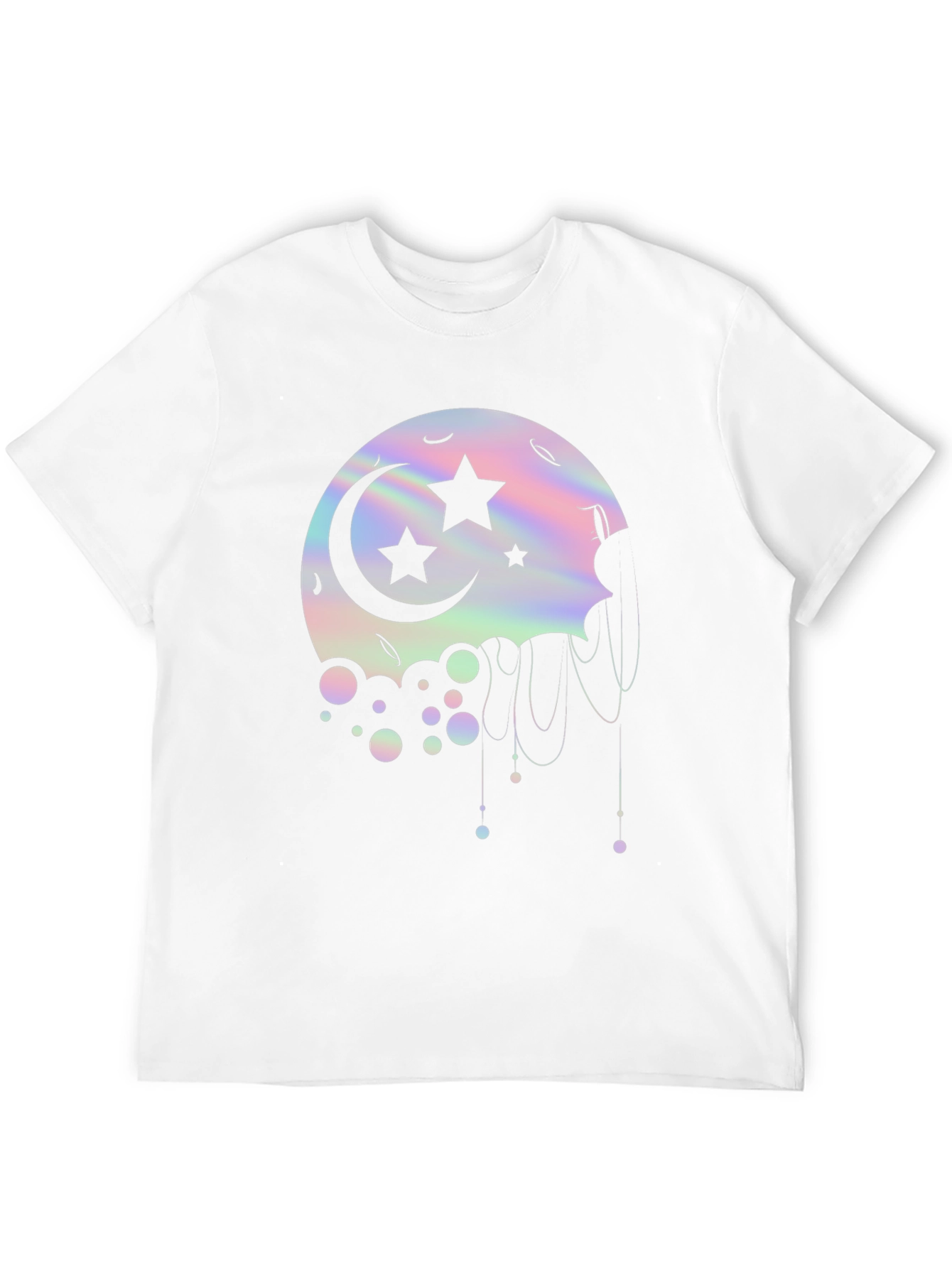 Dreamy Moon Stars Graphic Tee - Black Cotton T-Shirt