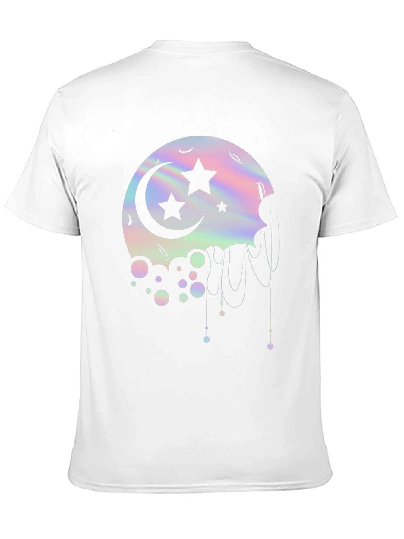 Dreamy Moon Stars Graphic Tee - Black Cotton T-Shirt