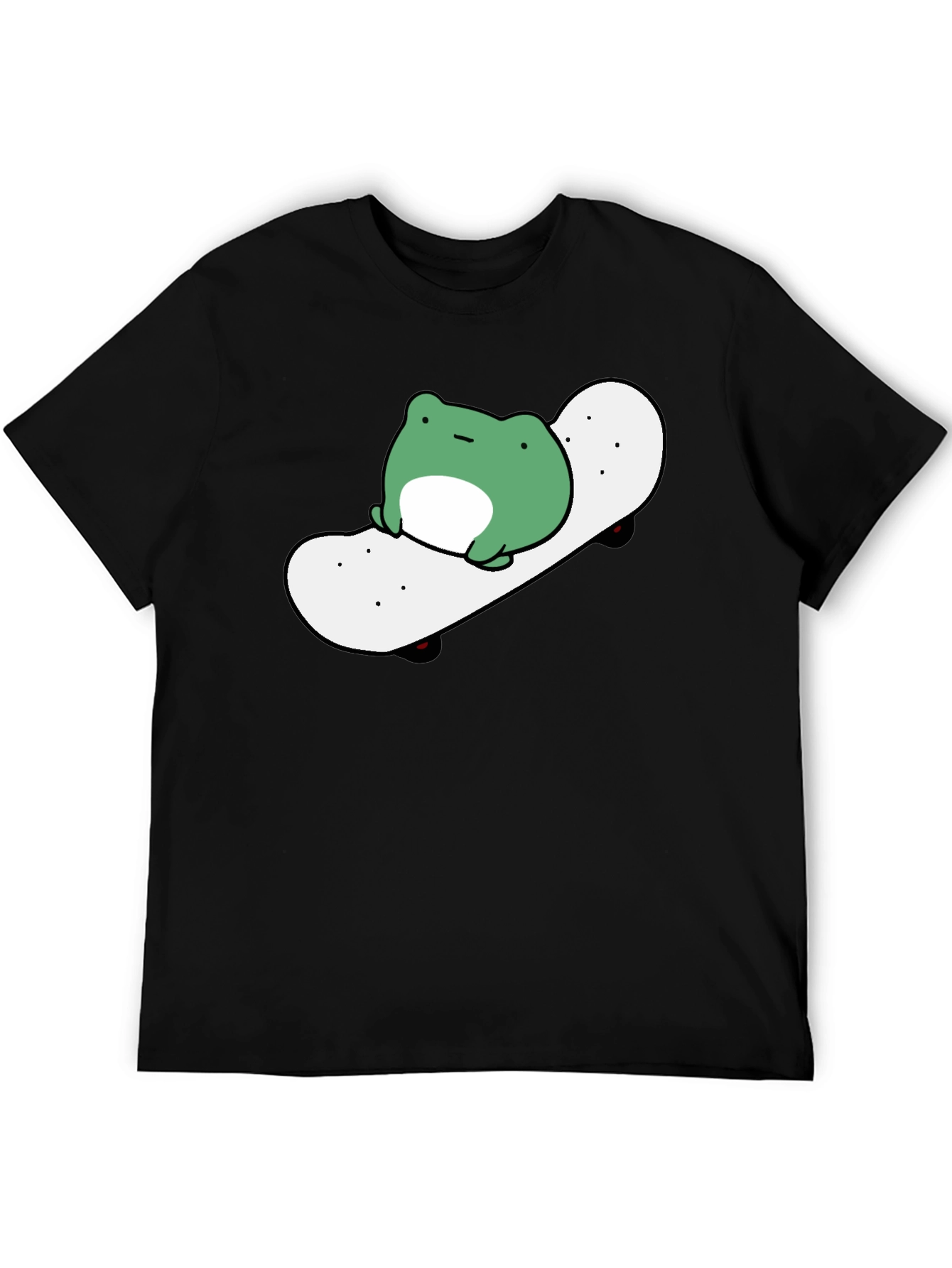 Frog Skateboard Graphic Tee - Casual Black T-Shirt