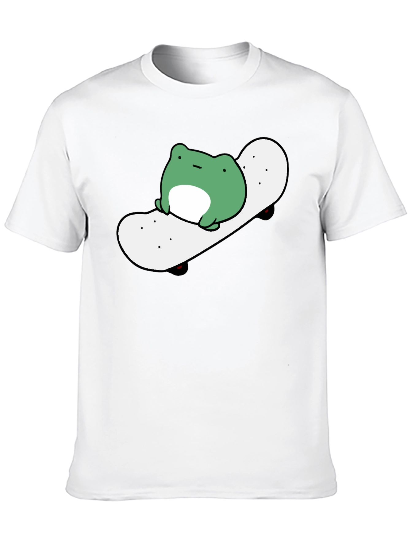 Frog Skateboard Graphic Tee - Casual Black T-Shirt