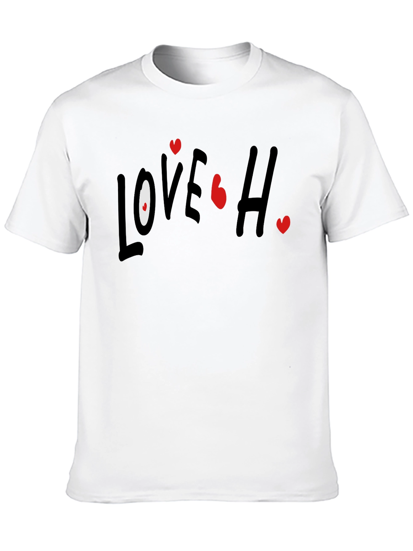 Love Hearts Graphic Black T-Shirt