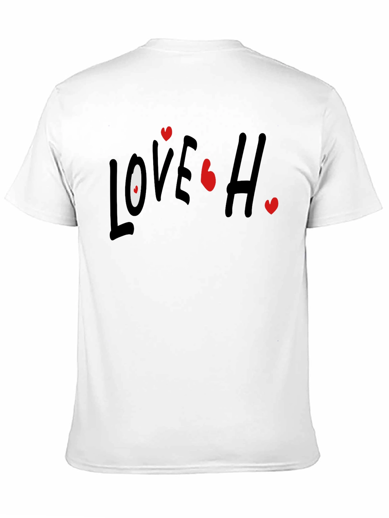 Love Hearts Graphic Black T-Shirt