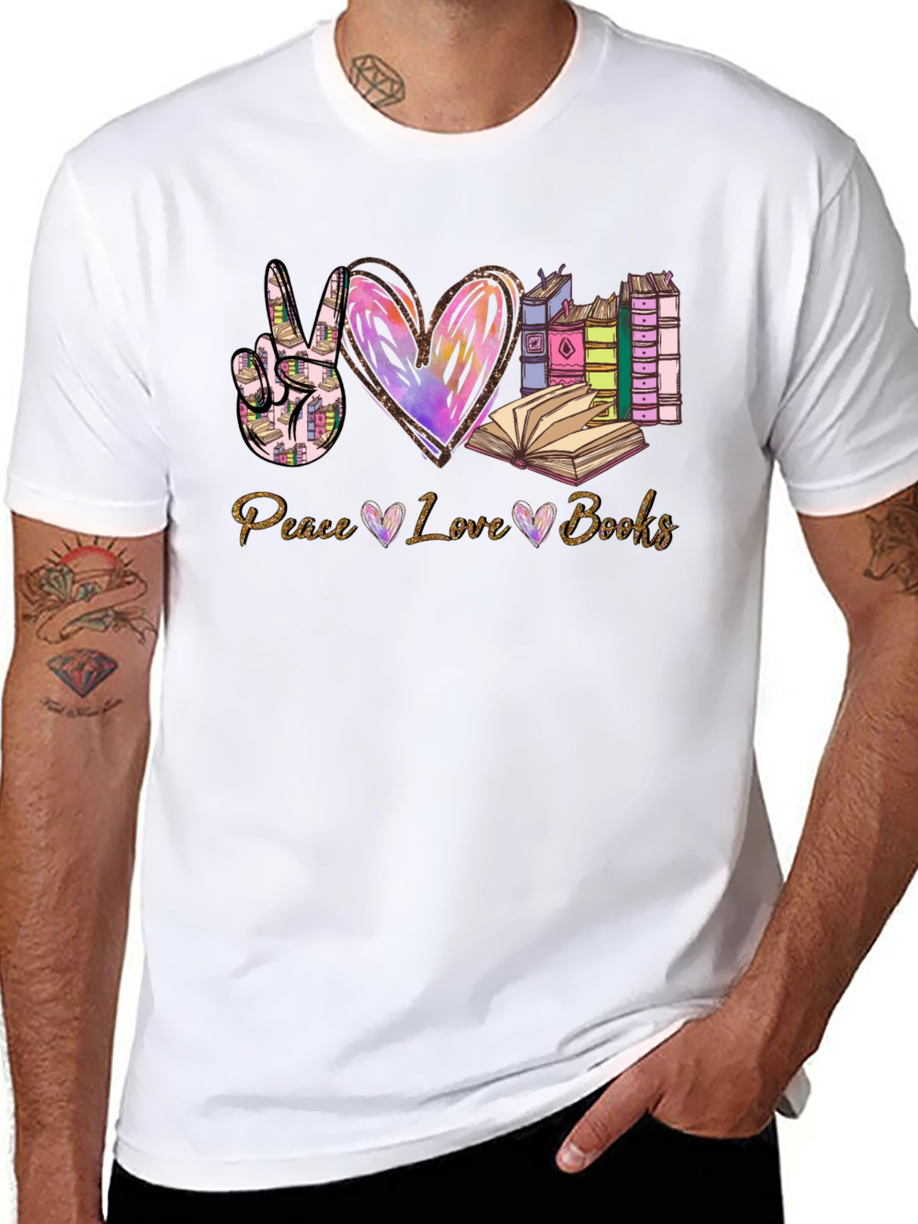 Peace Love Books T-Shirt | Reading Lover Tee