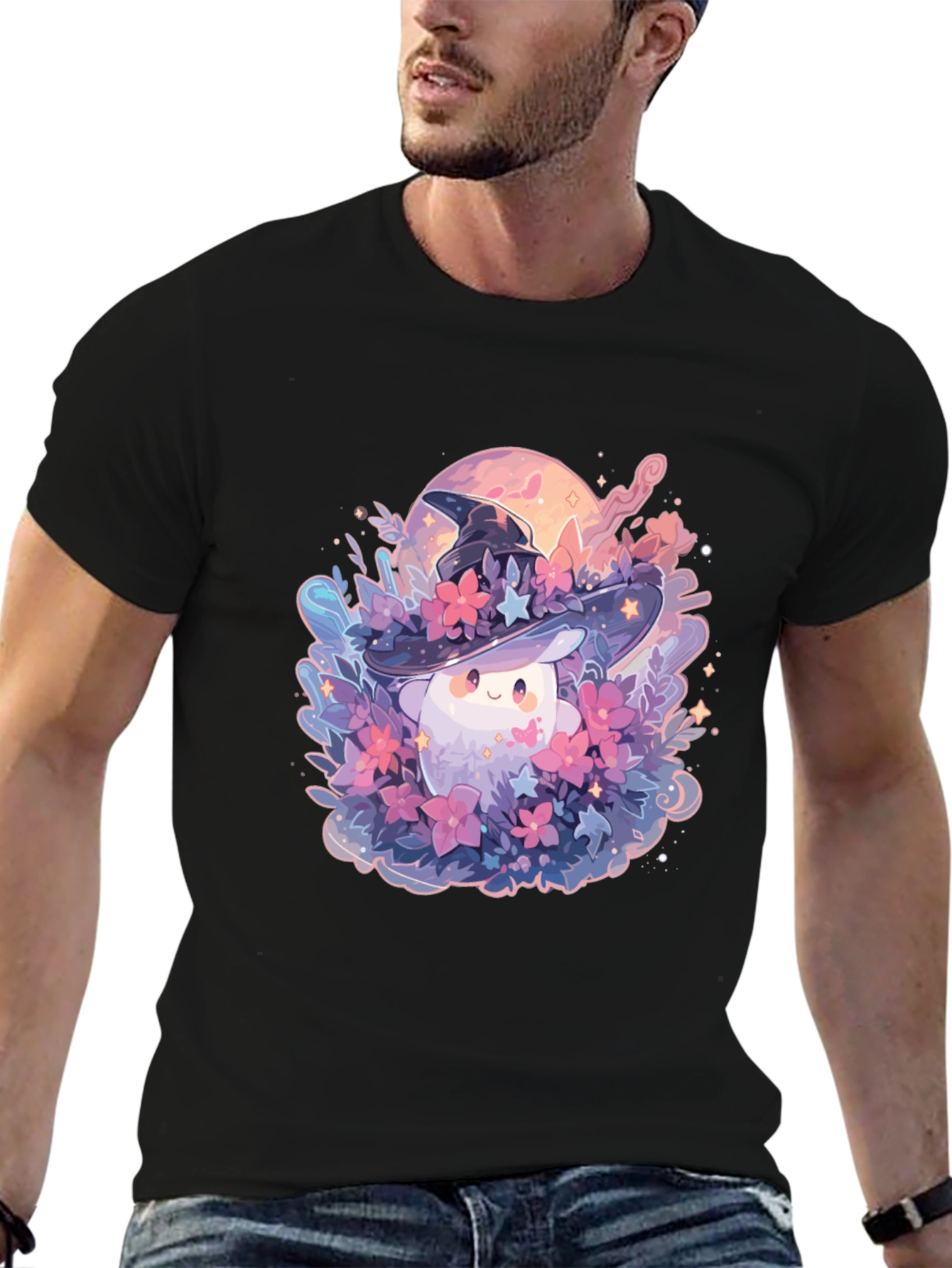 Mushroom Witch Graphic Tee - Unique Design