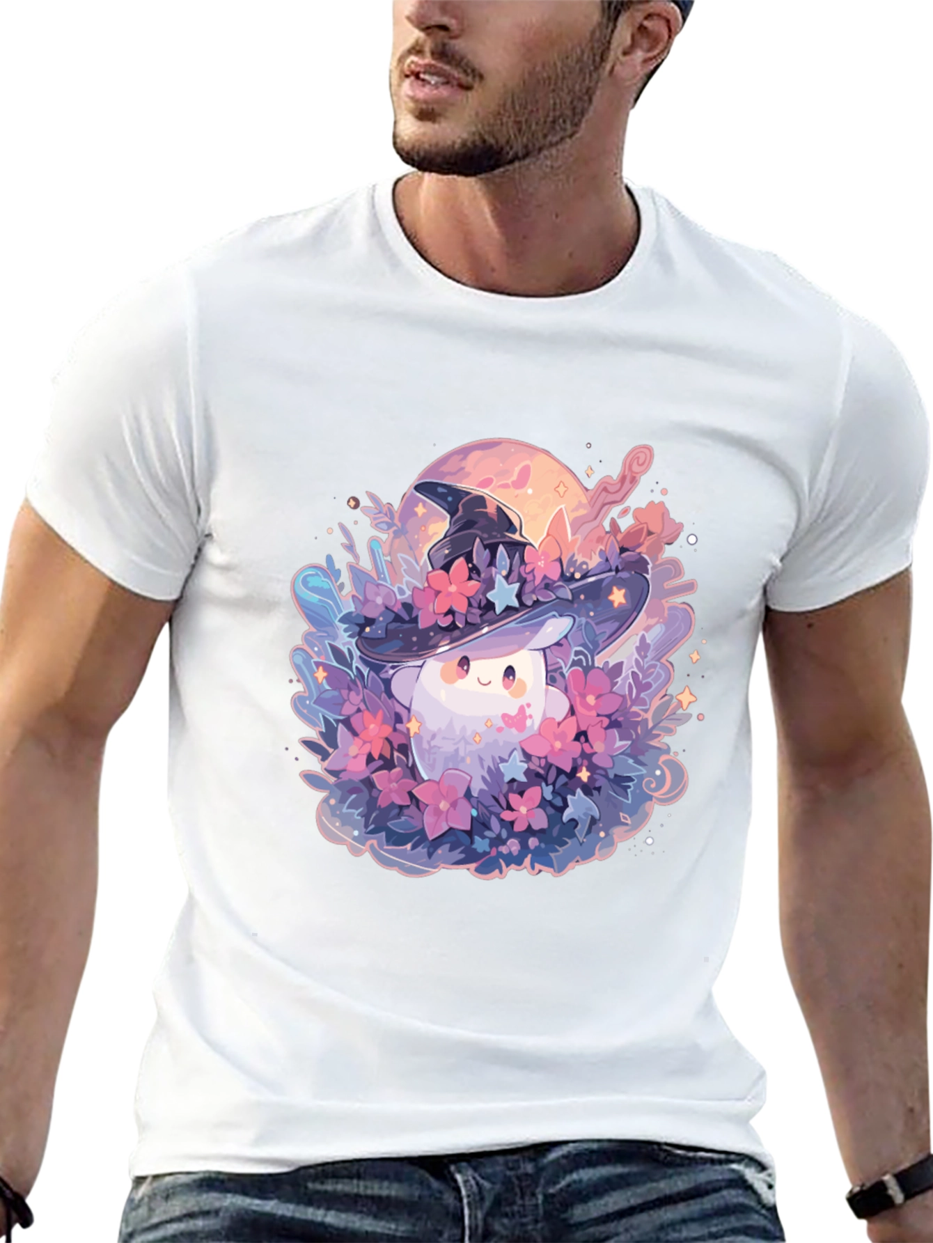 Mushroom Witch Graphic Tee - Unique Design